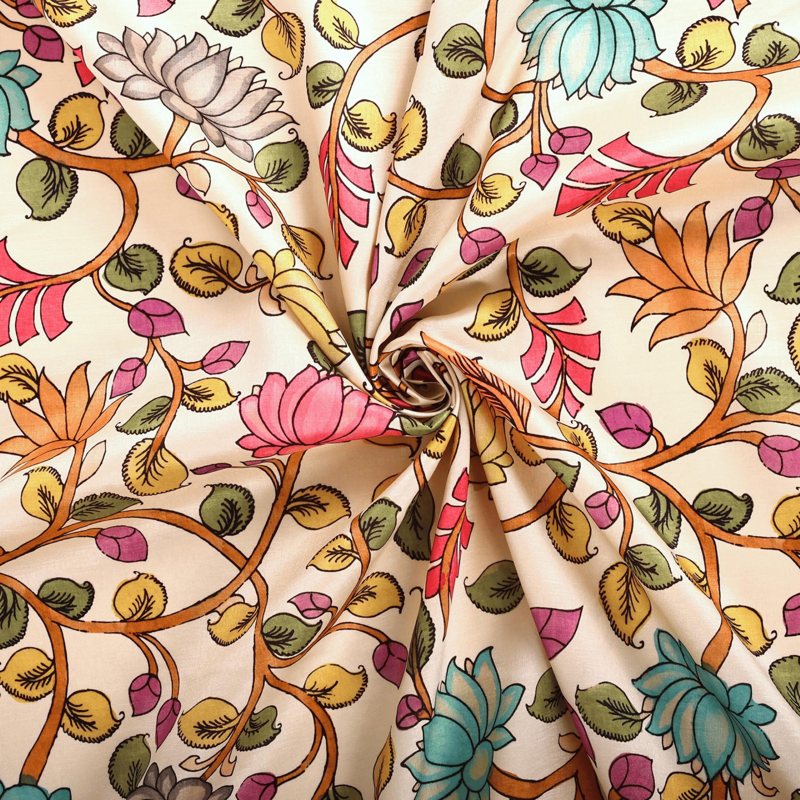 Premium Art Silk Kalamkari Fabric