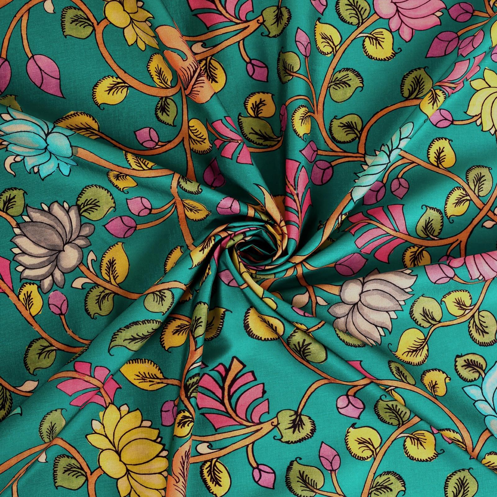 Premium Art Silk Kalamkari Fabric